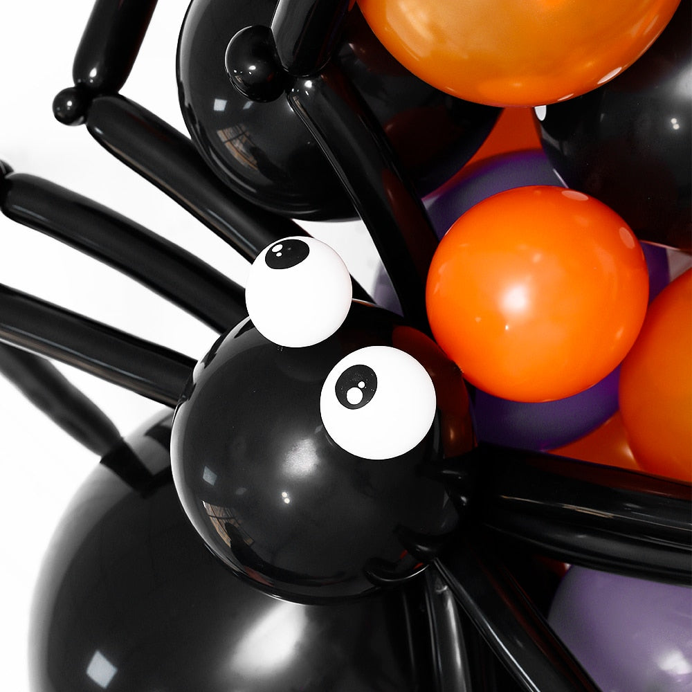 142pcs Halloween Balloon Garland Arch kit with Halloween Black Orange Gray Balloons Spider Balloons for Halloween Party Decor - Originalsgroup