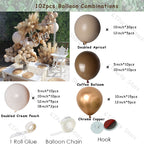 Retro Coffee Matte White Balloons Garland Arch Kit Boho Wedding Decoration Gender Reveal Birthday Baby Shower Decor Accessory - Originalsgroup