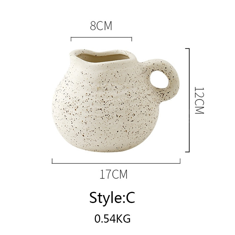 Nordic Simple Style Art Ceramic Flower Vase Modern Light Luxury for Dried Flower Arrangement Vases Home Soft Decorations Vases - Originalsgroup