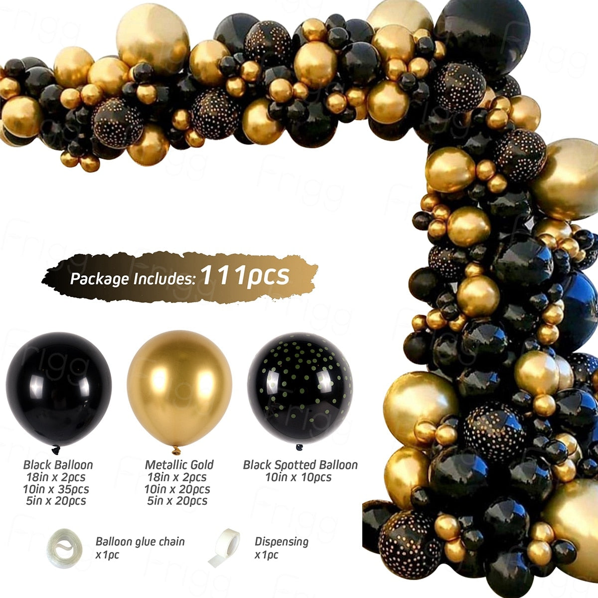 Black Gold Balloon Garland Arch Kit Confetti Latex Balloon 30th 40th 50th Birthday Party Balloons Decorations Adults Baby Shower - Originalsgroup