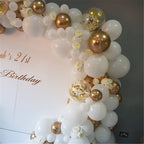 98 pcs White Balloons Garland Arch Kit Confetti Metallic Gold Pastel Latex Balloon Baby Shower Birthday Graduation Party Decor - Originalsgroup