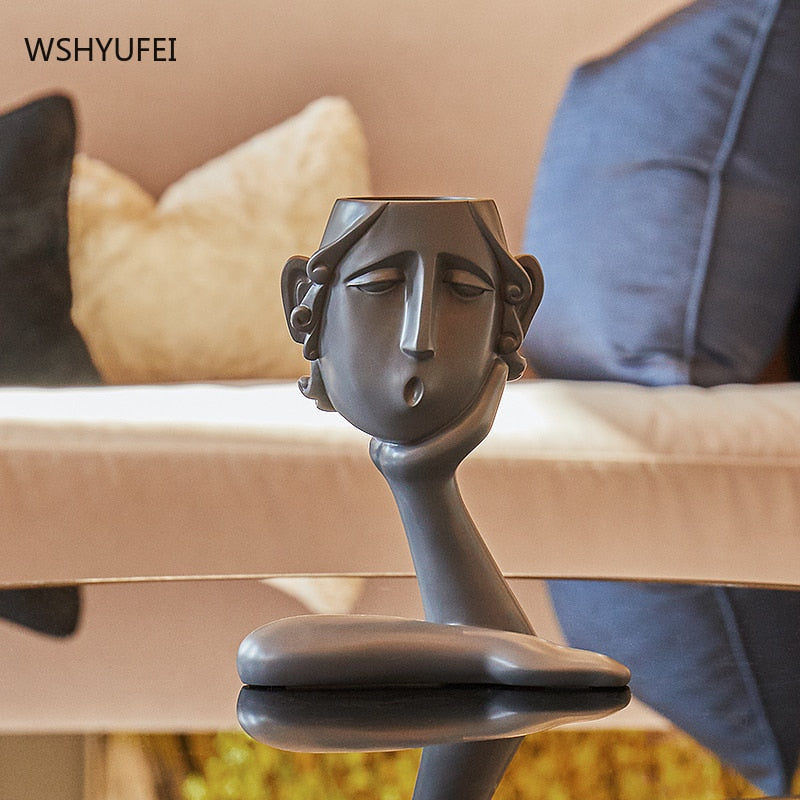 Abstract figure decoration Resin flower pot modern Vase Home Ornaments TV cabinet porch living room Sculpture Crafts furnishings - Originalsgroup