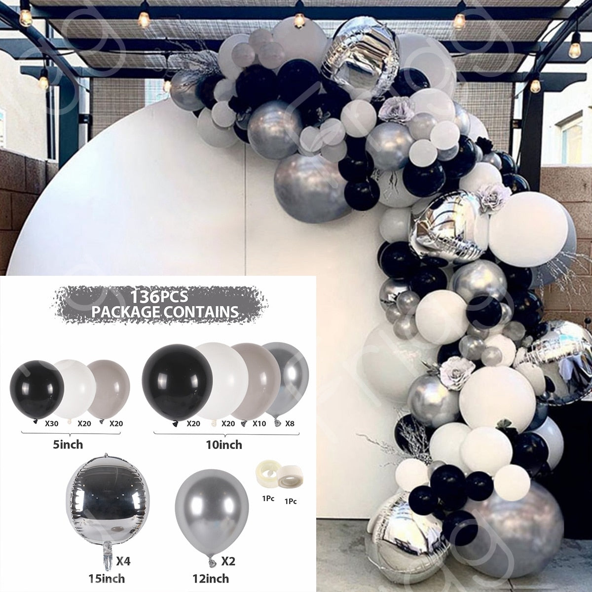 Black Gold Balloon Garland Arch Kit Confetti Latex Balloon 30th 40th 50th Birthday Party Balloons Decorations Adults Baby Shower - Originalsgroup