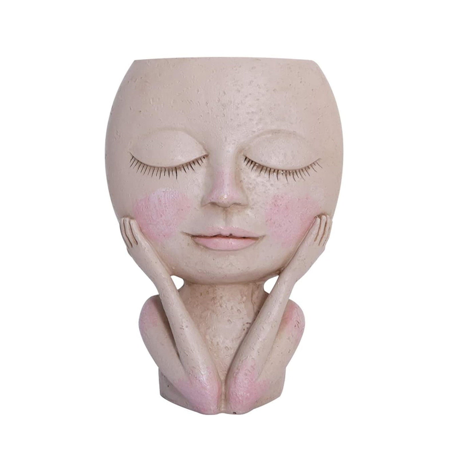 Girls Face Head Flower Planter Succulent Plant Flower Container Pot Flowerpot Figure Garden Decor Nordic Tabletop Ornament H5 - Originalsgroup