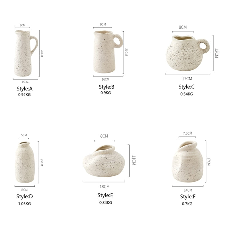 Nordic Simple Style Art Ceramic Flower Vase Modern Light Luxury for Dried Flower Arrangement Vases Home Soft Decorations Vases - Originalsgroup