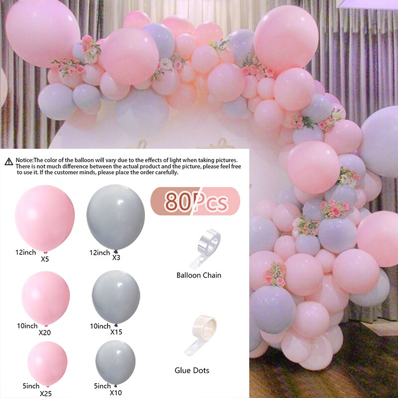 Balloons Arch Set Pink White Gold And Confetti Balloon Garland Wedding Baby Baptism Shower Birthday Party Balloon Decoration - Originalsgroup