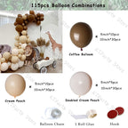 Retro Coffee Matte White Balloons Garland Arch Kit Boho Wedding Decoration Gender Reveal Birthday Baby Shower Decor Accessory - Originalsgroup