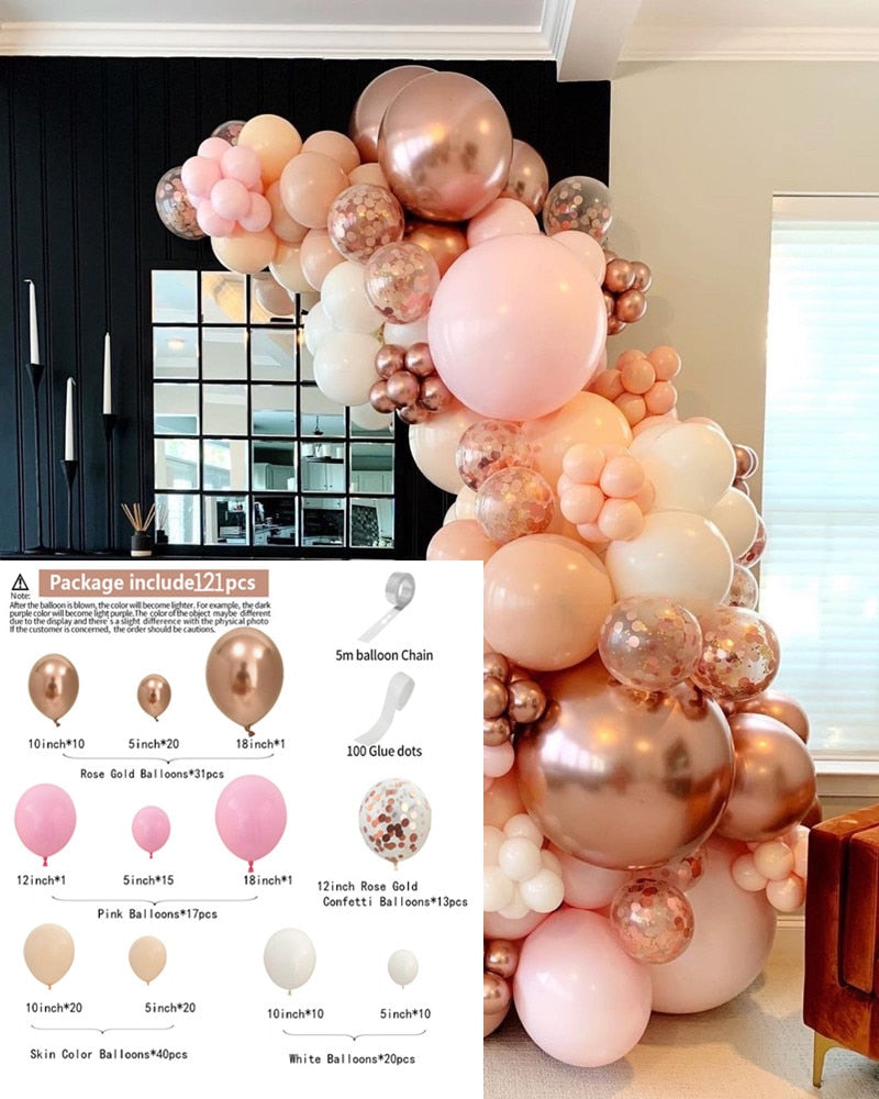 Morandi Color Balloon Chain Set Birthday Party Wedding New Year Decoration Supplies Macaron Ballon Combination - Originalsgroup