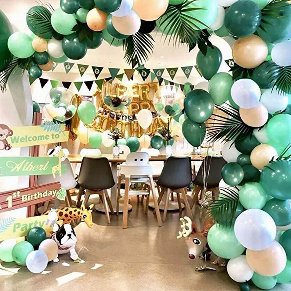 Summer Tropical Hawaii Island Party Balloons Garland kit,Hawaii Monstera Leaves Birthday Party Supplies,Blue Pink Balloon arch - Originalsgroup