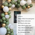 1set Retro Green Balloon Garland Arch Kit Avocado Green Balloon Wedding Birthday Party Decorations Baby Shower Kids Decoration - Originalsgroup
