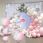 Balloons Arch Set Pink White Gold And Confetti Balloon Garland Wedding Baby Baptism Shower Birthday Party Balloon Decoration - Originalsgroup