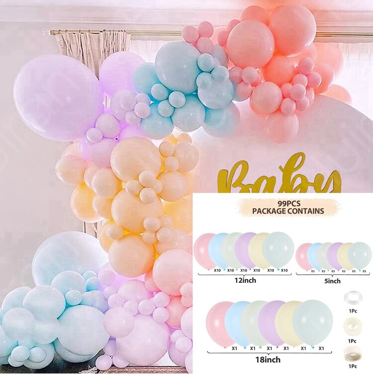 Macaron Balloons Garland Latex Ballons Arch Happy Birthday Party Decor Kids Adult Wedding Baloon Chain Baby Shower Balloon - Originalsgroup