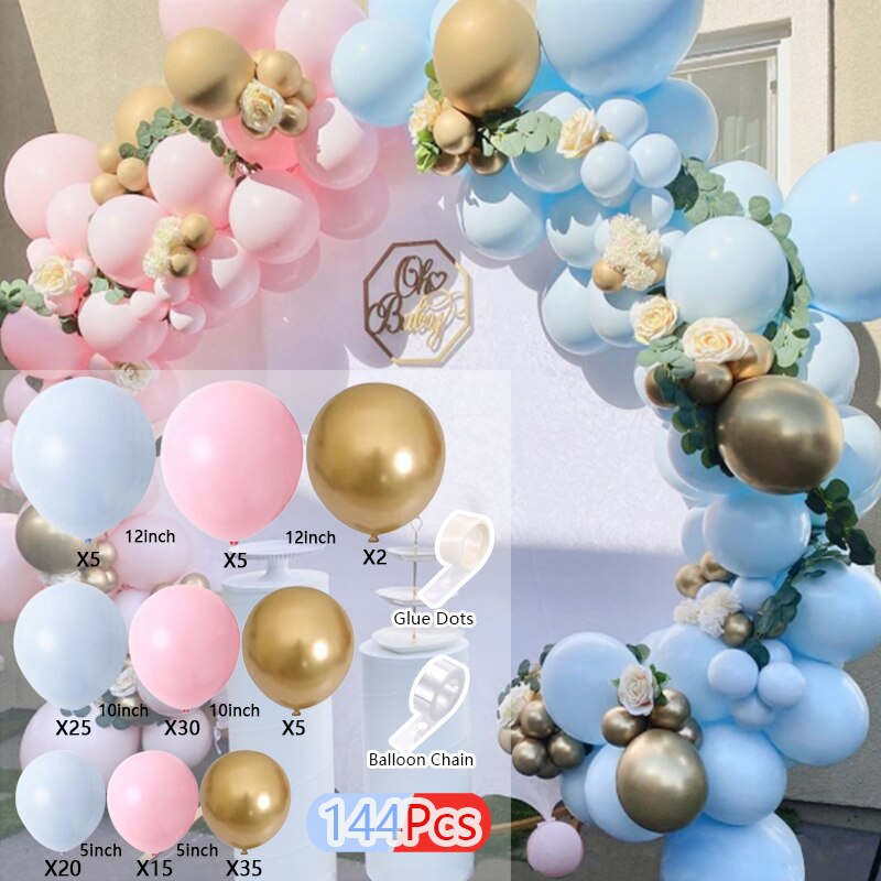 Balloons Arch Set Pink White Gold And Confetti Balloon Garland Wedding Baby Baptism Shower Birthday Party Balloon Decoration - Originalsgroup