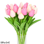 10PCS Tulip Artificial Flower Real Touch Artificial Bouquet PE Fake Flower for Wedding Decoration Flowers Home Garden Decor - Originalsgroup