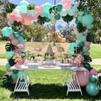 Summer Tropical Hawaii Island Party Balloons Garland kit,Hawaii Monstera Leaves Birthday Party Supplies,Blue Pink Balloon arch - Originalsgroup