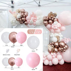 Balloons Arch Set Pink White Gold And Confetti Balloon Garland Wedding Baby Baptism Shower Birthday Party Balloon Decoration - Originalsgroup
