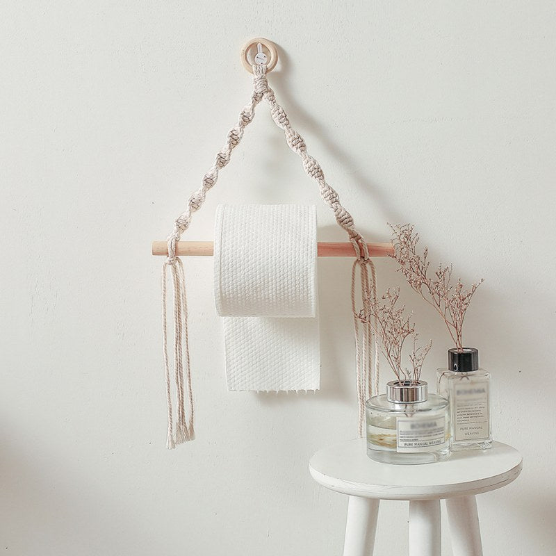 Toilet Paper Holder Tapestry Macrame Vintage Towel Hanging Rope Toilet Paper Holder Home Hotel Bathroom Decoration - Originalsgroup