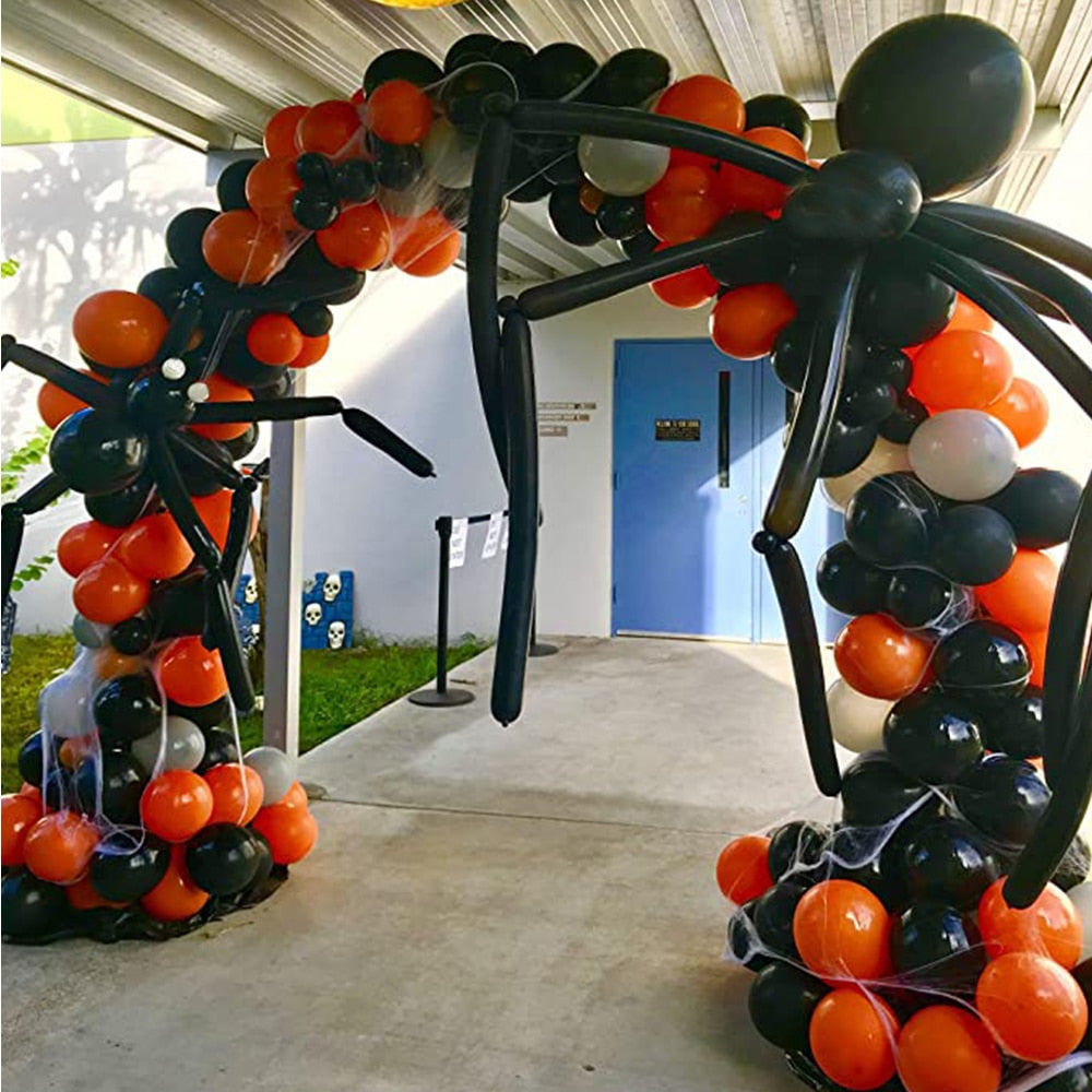 142pcs Halloween Balloon Garland Arch kit with Halloween Black Orange Gray Balloons Spider Balloons for Halloween Party Decor - Originalsgroup