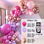 115pcs Balloon Arch Garland Rose Gold Chorme Metallic Balloons Pink Globos Happy Birthday Party Decorations Wedding Baby shower - Originalsgroup