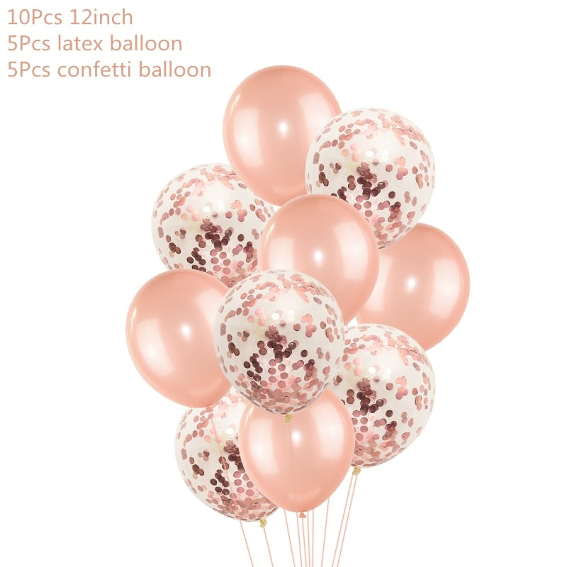 Rose Gold Wedding Birthday Party Balloons Happy Birthday Letter Foil Balloon Baby Shower Anniversary Event Party Decor Supplies - Originalsgroup