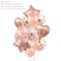 Rose Gold Wedding Birthday Party Balloons Happy Birthday Letter Foil Balloon Baby Shower Anniversary Event Party Decor Supplies - Originalsgroup