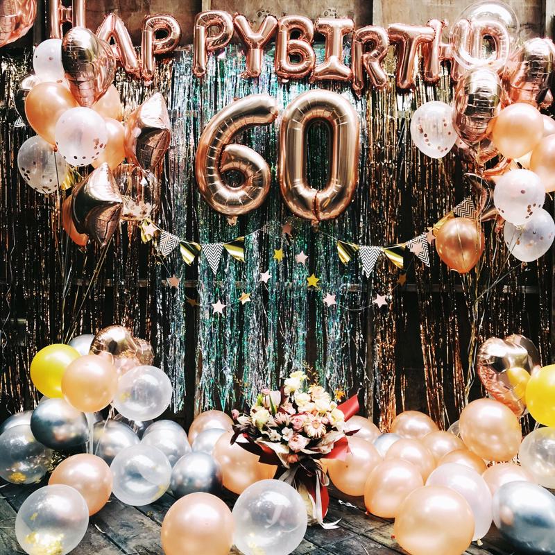 Rose Gold Wedding Birthday Party Balloons Happy Birthday Letter Foil Balloon Baby Shower Anniversary Event Party Decor Supplies - Originalsgroup
