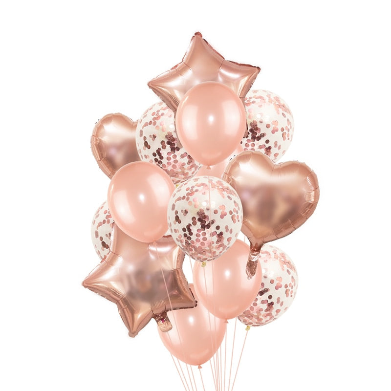 Rose Gold Wedding Birthday Party Balloons Happy Birthday Letter Foil Balloon Baby Shower Anniversary Event Party Decor Supplies - Originalsgroup