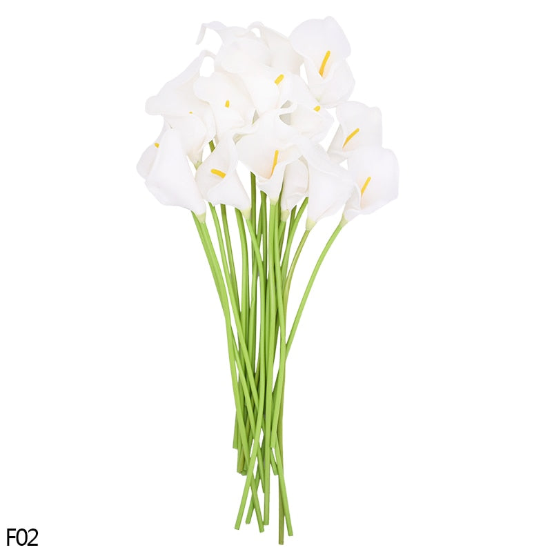 10Pcs High Quality Real Touch Calla Lily Artificial Flowers Calla Lily Bouquet For Wedding Bouquet Bridal Home Flower Decoration - Originalsgroup
