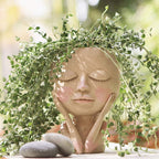 Girls Face Head Flower Planter Succulent Plant Flower Container Pot Flowerpot Figure Garden Decor Nordic Tabletop Ornament H5 - Originalsgroup