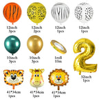 18Pcs Jungle Animal Balloons Set Chrome Metallic Latex Balloon 32inch Gold Number Globos Kids Birthday Party Baby Shower Decor - Originalsgroup