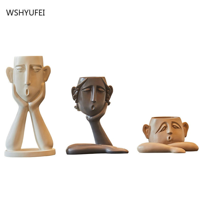 Abstract figure decoration Resin flower pot modern Vase Home Ornaments TV cabinet porch living room Sculpture Crafts furnishings - Originalsgroup