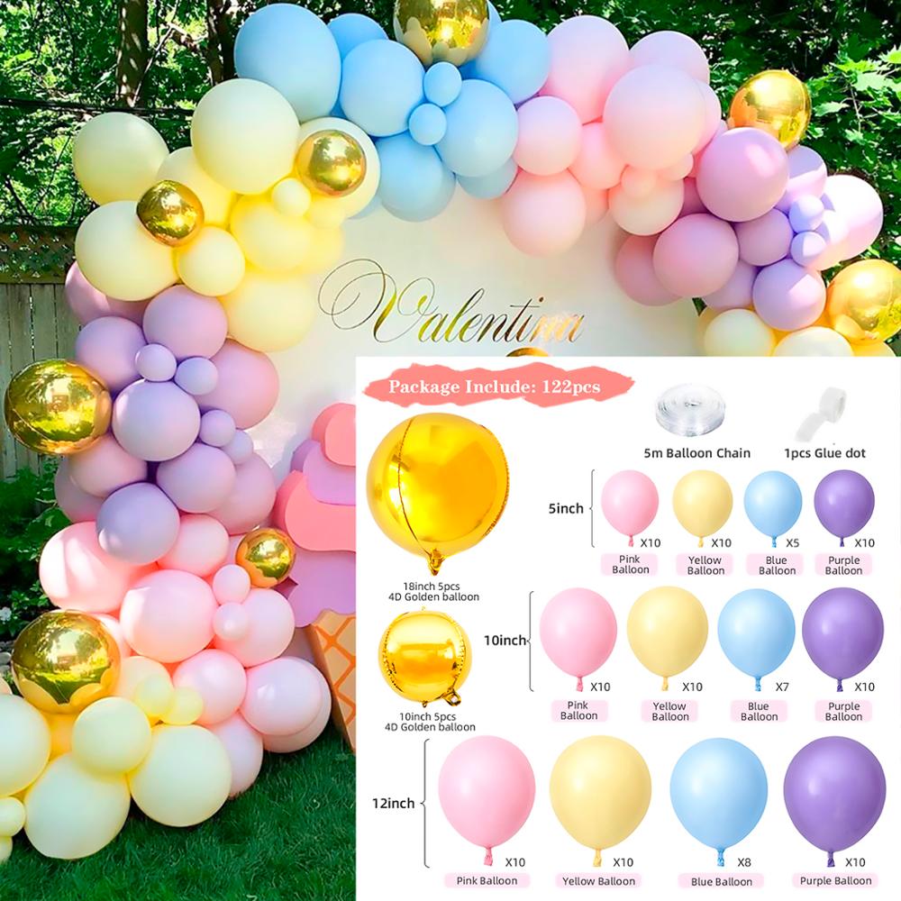Macaron Balloons Garland Latex Ballons Arch Happy Birthday Party Decor Kids Adult Wedding Baloon Chain Baby Shower Balloon - Originalsgroup