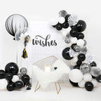 Balloons Garland Arch Kit, 100 PCS Birthday decoration Set with Silver Metallic,White,Black and Confetti Balloons Plus Silver Pa - Originalsgroup
