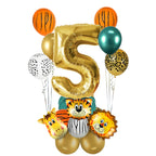 18Pcs Jungle Animal Balloons Set Chrome Metallic Latex Balloon 32inch Gold Number Globos Kids Birthday Party Baby Shower Decor - Originalsgroup