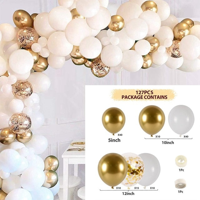 Black Gold Balloon Garland Arch Kit Confetti Latex Balloon 30th 40th 50th Birthday Party Balloons Decorations Adults Baby Shower - Originalsgroup