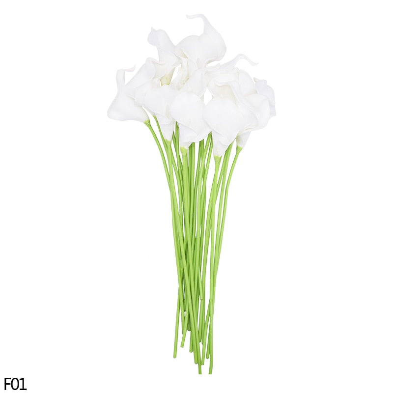 10Pcs High Quality Real Touch Calla Lily Artificial Flowers Calla Lily Bouquet For Wedding Bouquet Bridal Home Flower Decoration - Originalsgroup