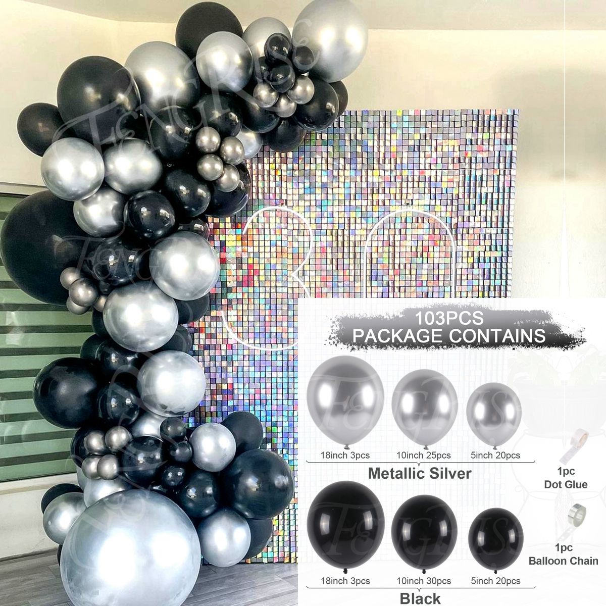 Black Gold Balloon Garland Arch Kit Confetti Latex Balloon 30th 40th 50th Birthday Party Balloons Decorations Adults Baby Shower - Originalsgroup