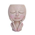 Girls Face Head Flower Planter Succulent Plant Flower Container Pot Flowerpot Figure Garden Decor Nordic Tabletop Ornament H5 - Originalsgroup