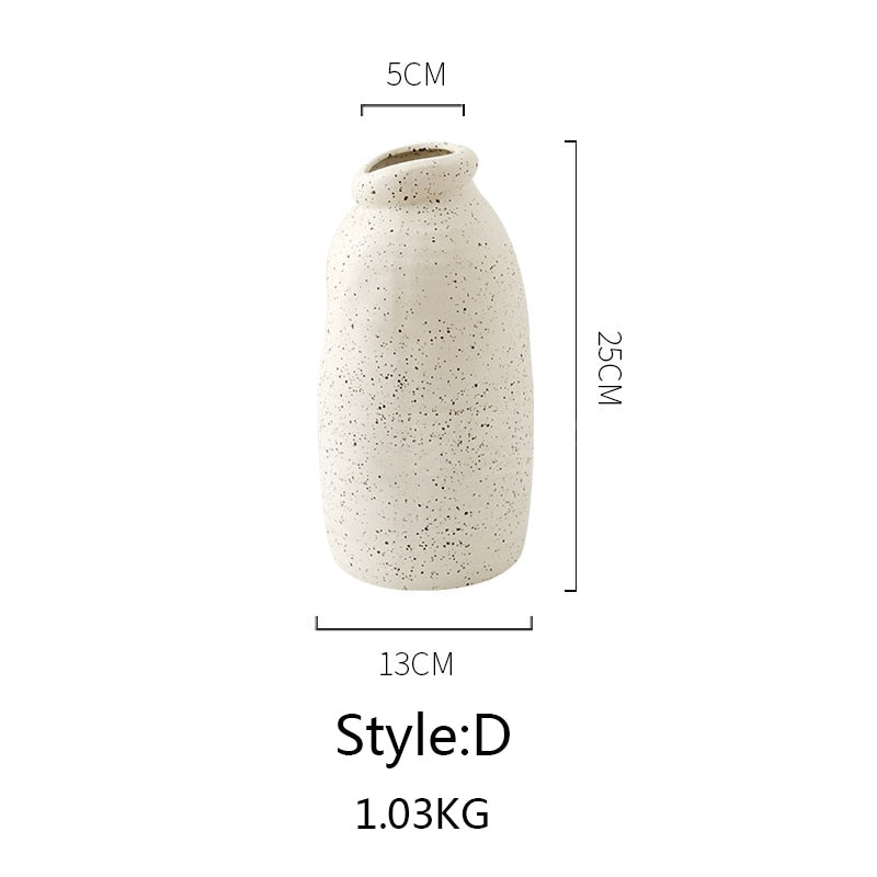Nordic Simple Style Art Ceramic Flower Vase Modern Light Luxury for Dried Flower Arrangement Vases Home Soft Decorations Vases - Originalsgroup
