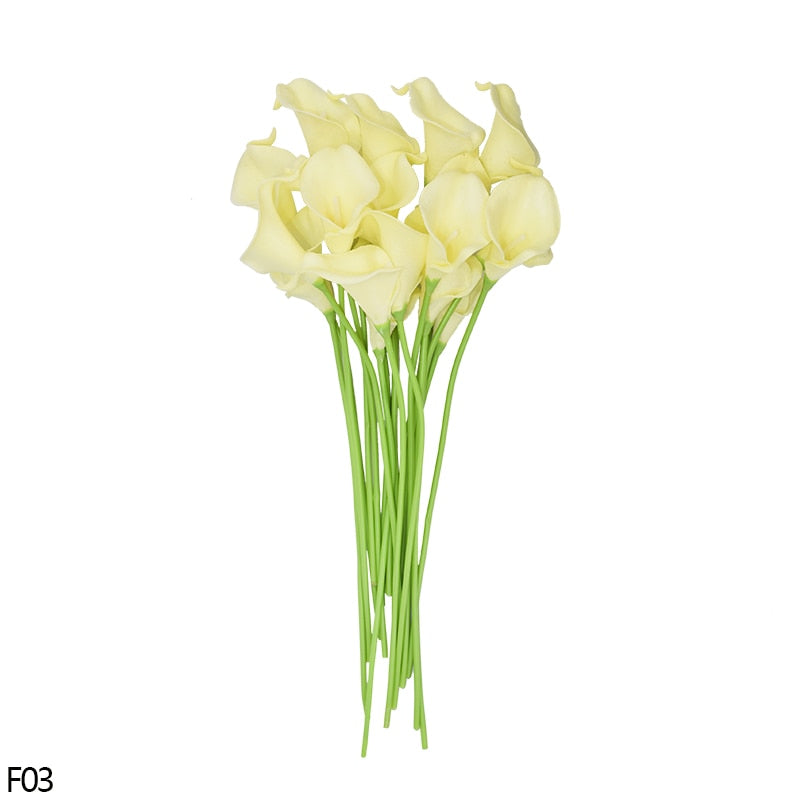 10Pcs High Quality Real Touch Calla Lily Artificial Flowers Calla Lily Bouquet For Wedding Bouquet Bridal Home Flower Decoration - Originalsgroup