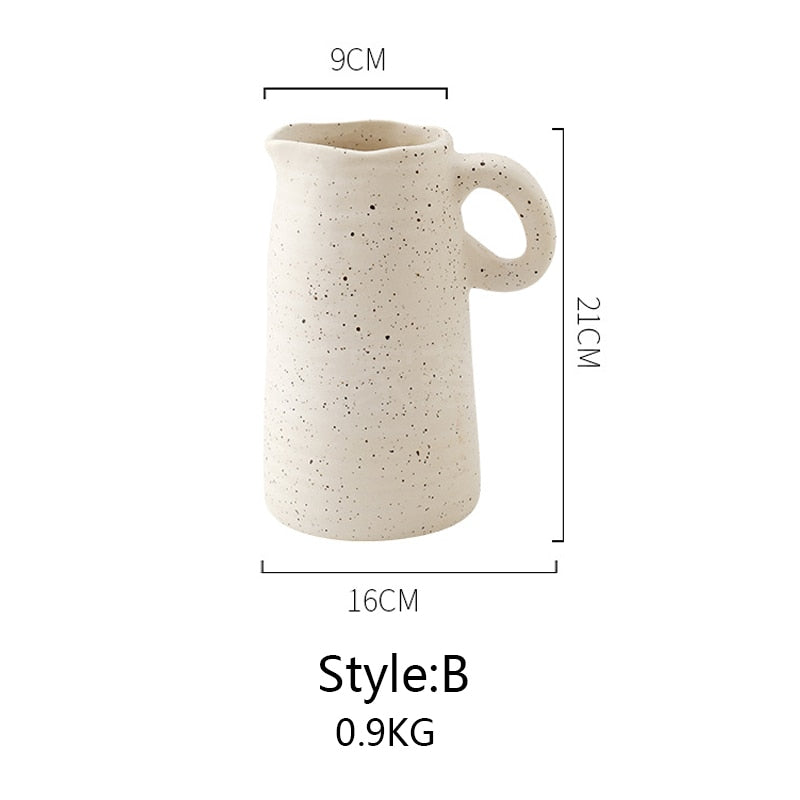 Nordic Simple Style Art Ceramic Flower Vase Modern Light Luxury for Dried Flower Arrangement Vases Home Soft Decorations Vases - Originalsgroup