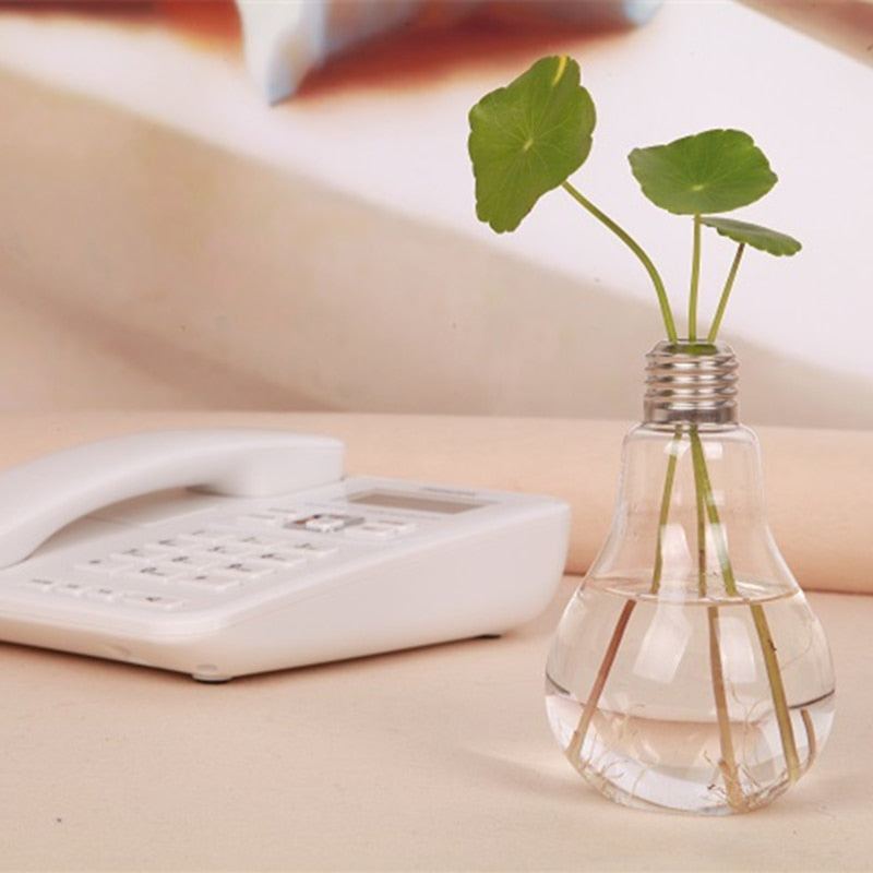 Home Decor Wedding Decoration Light Bulb Transparent Glass Vase Fashion Hydroponic Flower Vase Gifts Retro DIY - Originalsgroup