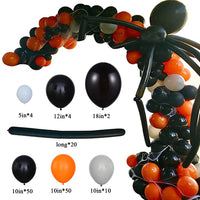 142pcs Halloween Balloon Garland Arch kit with Halloween Black Orange Gray Balloons Spider Balloons for Halloween Party Decor - Originalsgroup