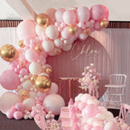 Balloons Arch Set Pink White Gold And Confetti Balloon Garland Wedding Baby Baptism Shower Birthday Party Balloon Decoration - Originalsgroup