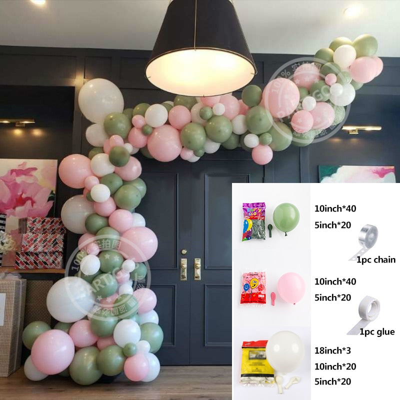 1set Retro Green Balloon Garland Arch Kit Avocado Green Balloon Wedding Birthday Party Decorations Baby Shower Kids Decoration - Originalsgroup