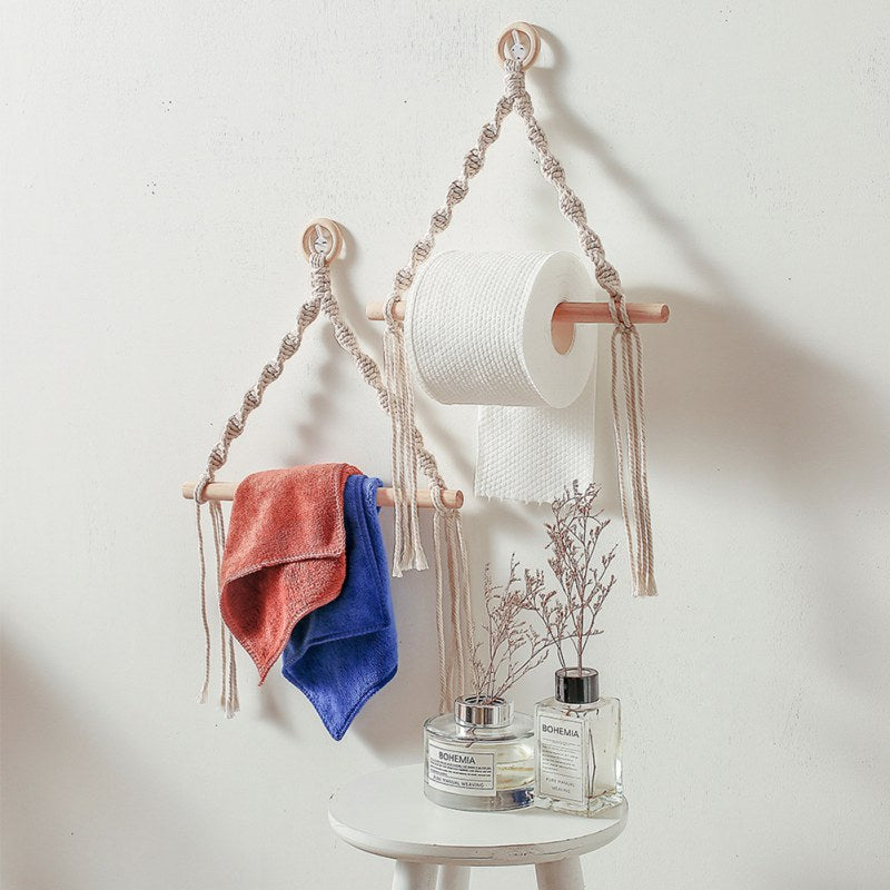 Toilet Paper Holder Tapestry Macrame Vintage Towel Hanging Rope Toilet Paper Holder Home Hotel Bathroom Decoration - Originalsgroup