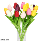 10PCS Tulip Artificial Flower Real Touch Artificial Bouquet PE Fake Flower for Wedding Decoration Flowers Home Garden Decor - Originalsgroup