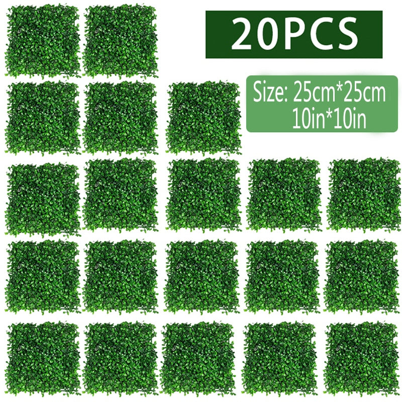 Artificial Plants Grass Wall Panel Boxwood Hedge Greenery UV Protection Green Decor Privacy Fence Backyard Screen Wedding - Originalsgroup