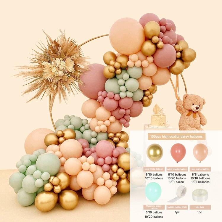 Macaron Pink Balloon Garland Arch Kit Wedding Birthday Party Decoration Kids Globos Rose Gold Confetti Latex Ballon Baby Shower - Originalsgroup
