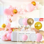 Balloons Arch Set Pink White Gold And Confetti Balloon Garland Wedding Baby Baptism Shower Birthday Party Balloon Decoration - Originalsgroup